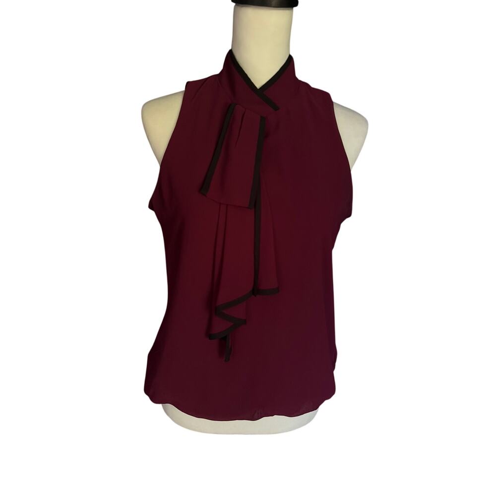 BCX Women's Sleeveless Top Maroon Black Small